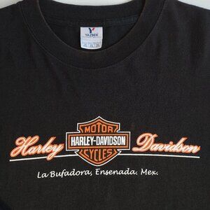 Harley Davidson Motorcycle Long Sleeve T-Shirt Ensenada Mexico Mens 2XL